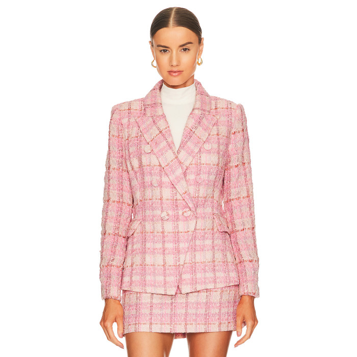 Preppy style Checkered pattern Fashionable Charming Lovely Cute Exquisite Woman's Blazer