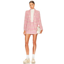 Preppy style Checkered pattern Fashionable Charming Lovely Cute Exquisite Woman's Blazer