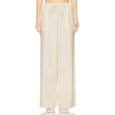 Luxurious Wide leg trousers High end Elegant Exquisite Stripe High quality Woman's Pants