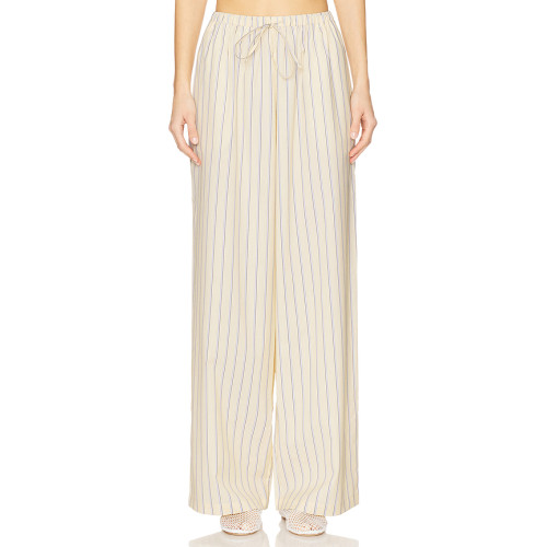 Luxurious Wide leg trousers High end Elegant Exquisite Stripe High quality Woman's Pants