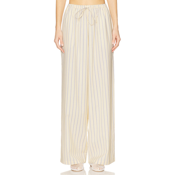 Luxurious Wide leg trousers High end Elegant Exquisite Stripe High quality Woman's Pants