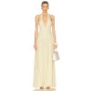 Halter V neckline Elegance Backless Flowing Fitted bodice Exquisite Woman's Maxi Dress