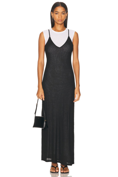 Form fitting Thin spaghetti straps High quality Elegant V neckline Woman's Maxi Dress