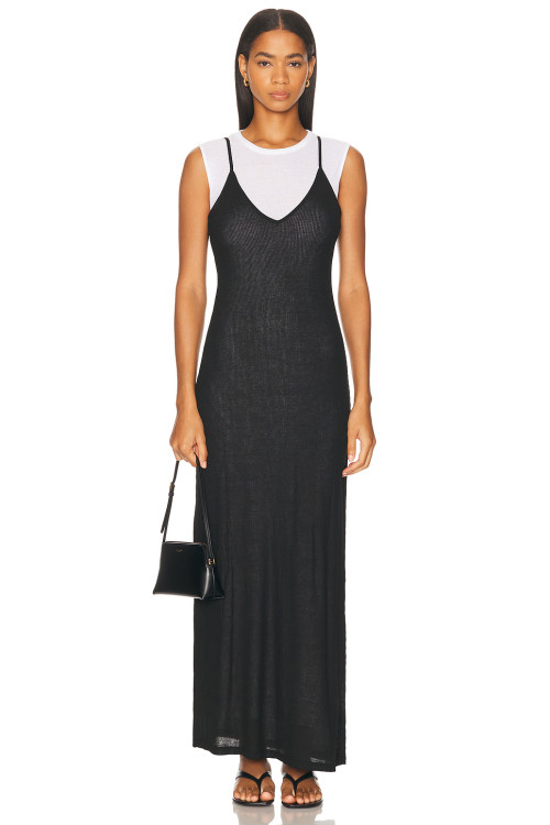 Form fitting Thin spaghetti straps High quality Elegant V neckline Woman's Maxi Dress