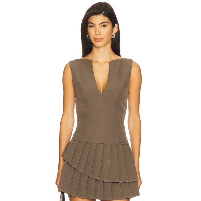 Charming Exquisite Chic Stylish Fashionable Plunging Hot sale Form fitting High Woman's Mini Dress