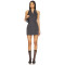 Pinstriped Halter neckline Sleeveless Backless Fashionable Stylish Woman's Mini Dress