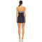 Off shoulder Pinstriped Sexy Fashionable Top decorative band Backless Woman's Mini Dress