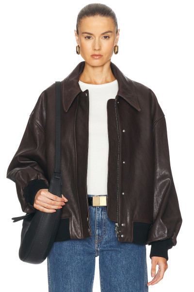 Classic collar Oversized Vintage Casual Leather texture Luxury Finish Woman's Jacket