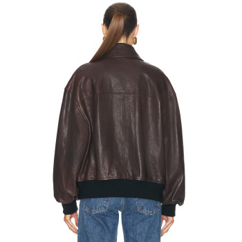 Classic collar Oversized Vintage Casual Leather texture Luxury Finish Woman's Jacket