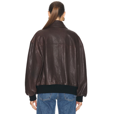 Classic collar Oversized Vintage Casual Leather texture Luxury Finish Woman's Jacket