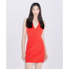 Halter V neckline Low back Sexy Exquisite High quality Hot sale Woman's Mini Dress