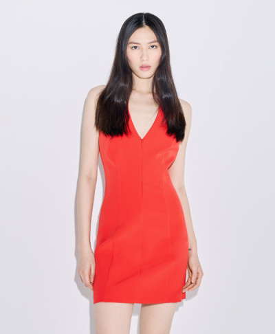 Halter V neckline Low back Sexy Exquisite High quality Hot sale Woman's Mini Dress
