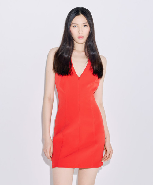 Halter V neckline Low back Sexy Exquisite High quality Hot sale Woman's Mini Dress