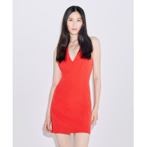 Halter V neckline Low back Sexy Exquisite High quality Hot sale Woman's Mini Dress