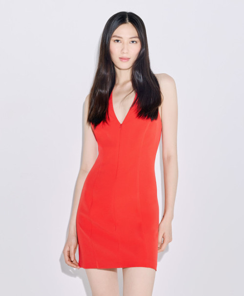 Halter V neckline Low back Sexy Exquisite High quality Hot sale Woman's Mini Dress