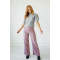 Oversized Gingham detail High quality Elegant Charming High waist Woman's Wide leg Pants