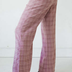 Oversized Gingham detail High quality Elegant Charming High waist Woman's Wide leg Pants