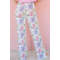 Colorful printed flowers Loose fitting Pastel colored High waist Bohemian inspired Woman's Pants