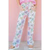 Colorful printed flowers Loose fitting Pastel colored High waist Bohemian inspired Woman's Pants