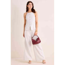 Wide leg Pinstripe Woven Elegant Flowy High waisted Stylish High quality Woman's Pants