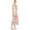 Floral printed Camisole Backless Sleeveless V neckline Side slit Elegant Woman's Midi Dress
