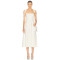 Spaghetti Open back Fitted Flared Elegant Minimalist Square neckline Woman's Midi Lace Dress