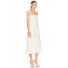 Spaghetti Open back Fitted Flared Elegant Minimalist Square neckline Woman's Midi Lace Dress