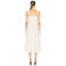 Spaghetti Open back Fitted Flared Elegant Minimalist Square neckline Woman's Midi Lace Dress