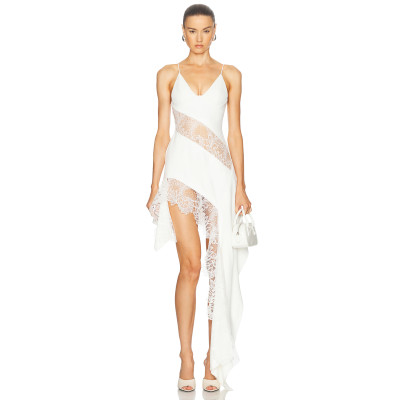 Camisole Cut out V neckline Sexy Elegant Sleeveless Backless Woman's Mini Lace Dress