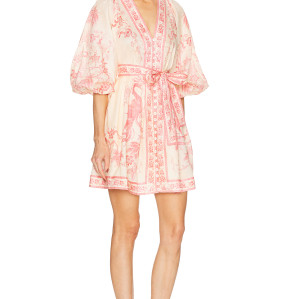 Puff sleeve V neckline Lightweight High quality Hot sale Freedom Relaxed Woman's Shirt Dress