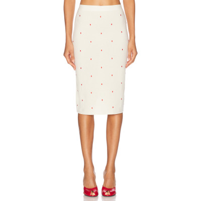 High waisted Polked dot Playful Elegant Charming Lovely Cute Woman's Pencil skirt
