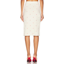 High waisted Polked dot Playful Elegant Charming Lovely Cute Woman's Pencil skirt