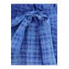 Charming Deep V neckline Bow tie China Manufactory Linen fabric Woman's Midi Dress