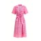 Charming Deep V neckline Bow tie China Manufactory Linen fabric Woman's Midi Dress