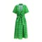 Charming Deep V neckline Bow tie China Manufactory Linen fabric Woman's Midi Dress