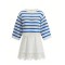 Color blocking stripe Lace trimmed Openwork knit Round neckline Feminine flair Woman's Sweaters