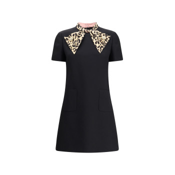 Woman's Fashion Garments Leopard print Bow tie Hot sale High quality Ladies Mini Dress