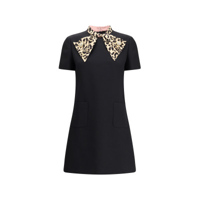 Woman's Fashion Garments Leopard print Bow tie Hot sale High quality Ladies Mini Dress