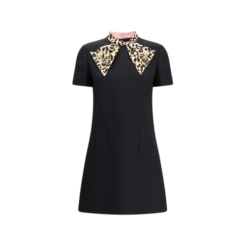 Woman's Fashion Garments Leopard print Bow tie Hot sale High quality Ladies Mini Dress
