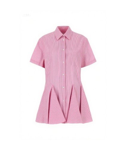 High quality Stripe Elegant Casual Hot sale Leisure Freedom Woman's Mini Shirt Dress
