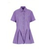 High quality Stripe Elegant Casual Hot sale Leisure Freedom Woman's Mini Shirt Dress