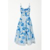 Flowy printed Delicate Exquisite Feminine Charming Flowy Camisole Backless Midi Dress
