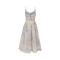 Flowy printed Delicate Exquisite Feminine Charming Flowy Camisole Backless Midi Dress
