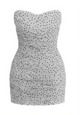 Off shoulder Bodycon Delicate Graceful Elegance Feminine Polka Dot Woman's Mini Dress