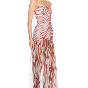 Off shoulder Zebra print pattern Party style Sexy Off Shoulder Woman's Maxi Dress