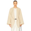 Elegant Delicate Wide lapel Belt trims Hot sale High V neckline Graceful Woman's Coat