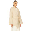 Elegant Delicate Wide lapel Belt trims Hot sale High V neckline Graceful Woman's Coat