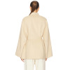 Elegant Delicate Wide lapel Belt trims Hot sale High V neckline Graceful Woman's Coat