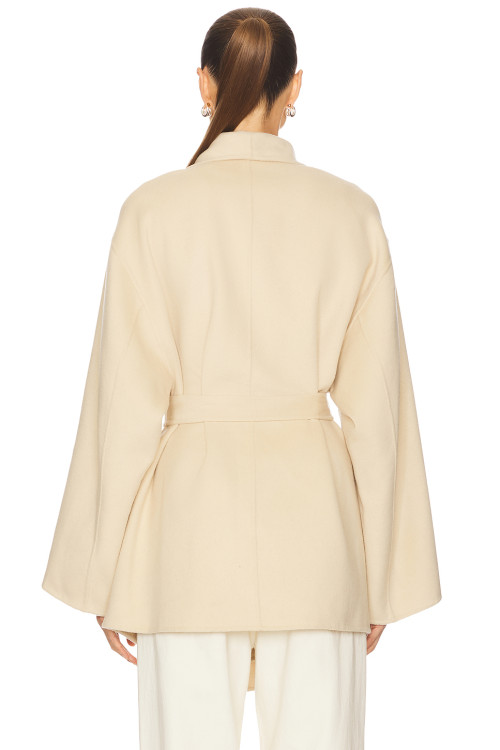 Elegant Delicate Wide lapel Belt trims Hot sale High V neckline Graceful Woman's Coat