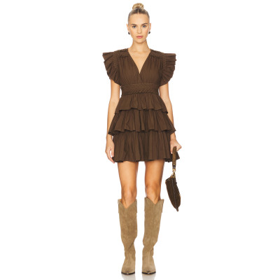 V neckline High waisted Customized 2025 Fashionable Exquisite Woman's Mini Dress